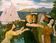 Arthur Bowen Davies Across the Harbor Spain oil painting artist